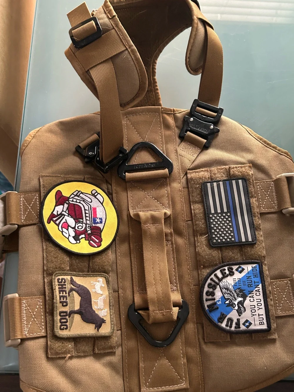 Icefang Dog Vest Tactical K9 Dog Harness Coyote Brown – MOLLE – Working Dog